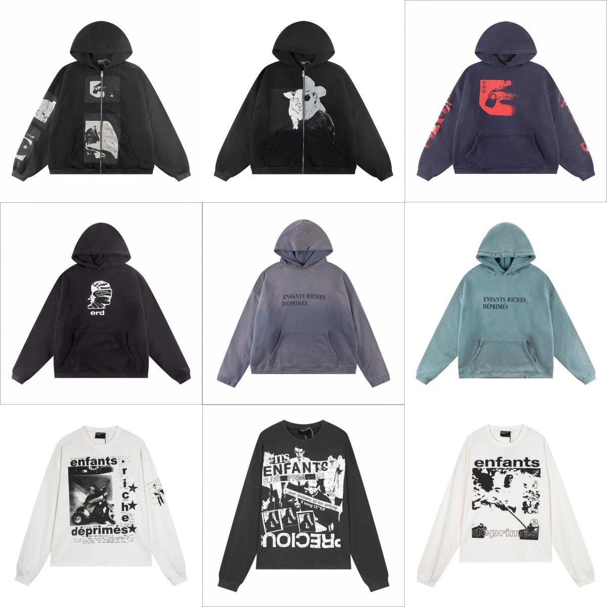 Melancholic Rich Second Generation Laundry Vintage Letter Printed Hoodie