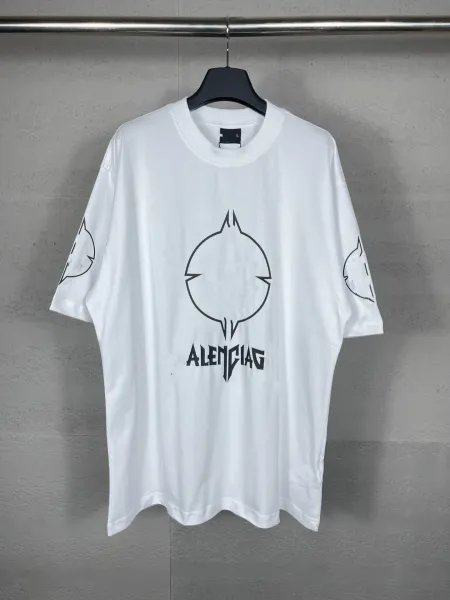 Balenciaga Alenciac Graphic Print Oversized White T-Shirt - 1