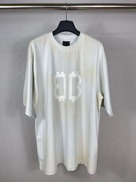 Balenciaga BB Logo Oversized T-Shirt White - 1