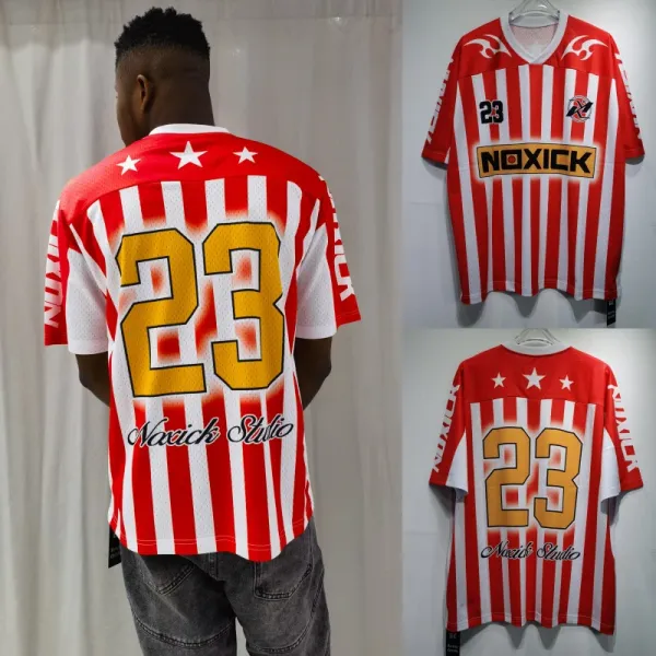 Design NOXICK Studio 23 Red and White Striped Jersey - 1