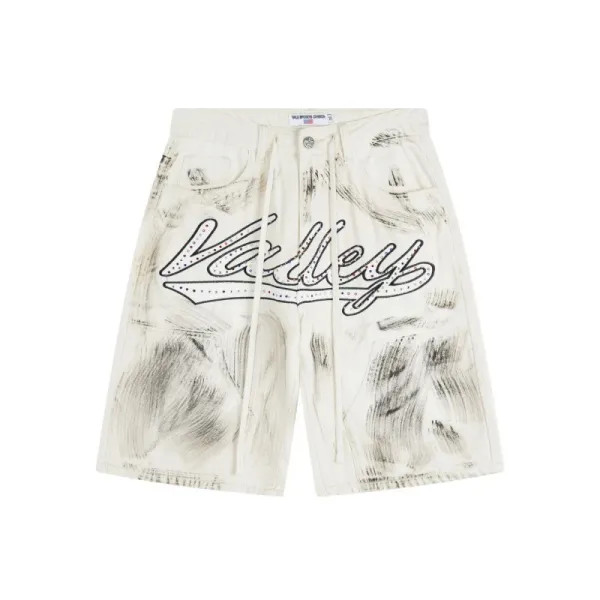 Design Valley Denim Shorts White Distressed Shorts - 1