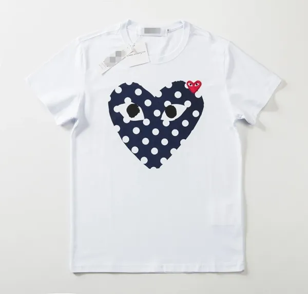 Comme des Garçons Play Polka Dot Heart White T-Shirt - 1