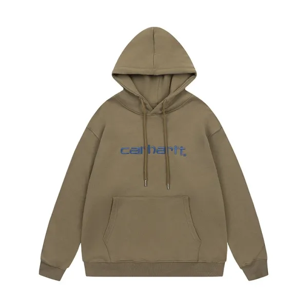 Carhartt WIP Script Logo Navy Hoodie - 4