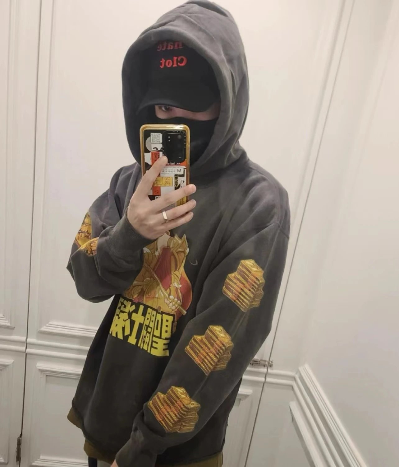 Saint Tears Graffiti Print Hoodie White - 19