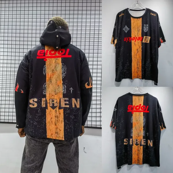 Corteiz Siren Jersey Black Orange Multicolor T-Shirt - 1