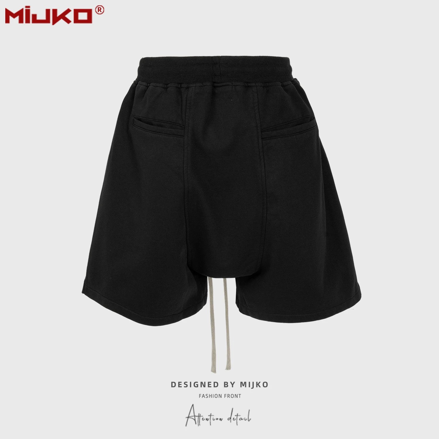 Miuko Zippered Black Streetwear Shorts