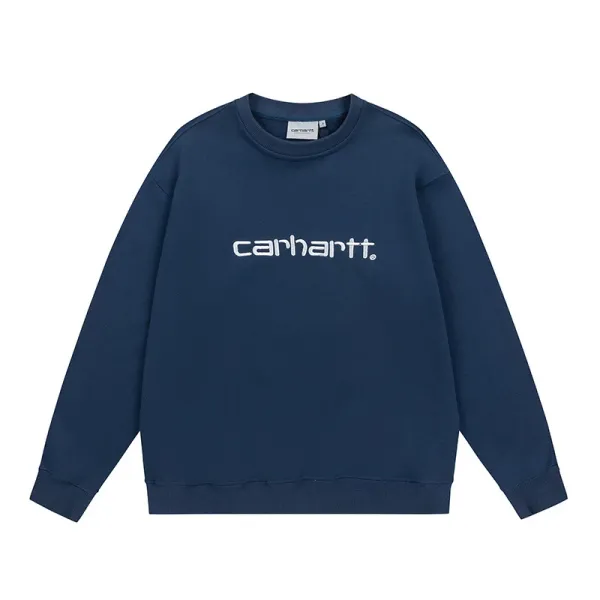 Carhartt WIP Script Logo Navy Hoodie - 1