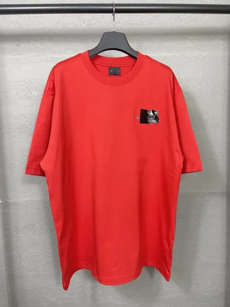 Design Abstract Print Oversized Red T-Shirt - 1