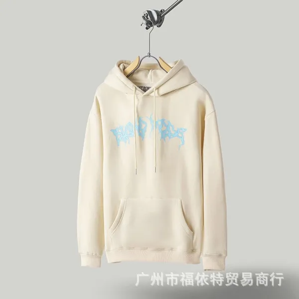 Design Graphic Print Beige Hoodie - 1