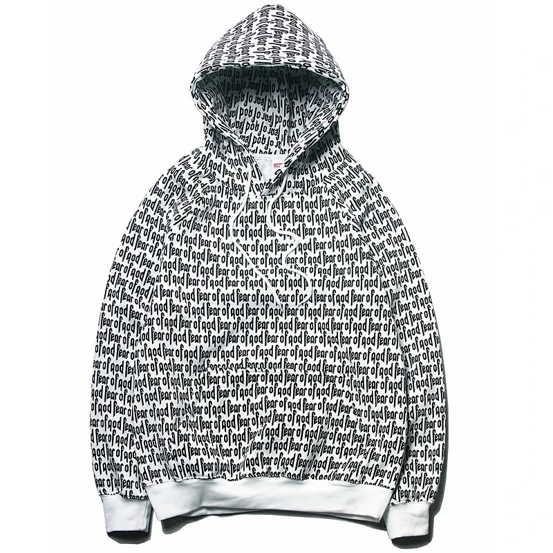 Men's lettered hooded sweatshirt jacket