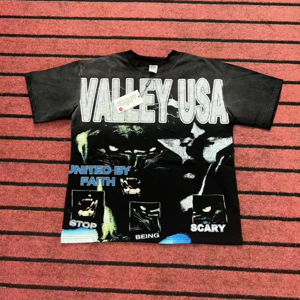 Design Valley USA United By Faith Graphic T-Shirt Black T-Shirts - 1