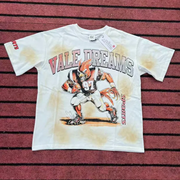 Design Vale Dreams Sports Graphic T-Shirt White T-Shirts - 1