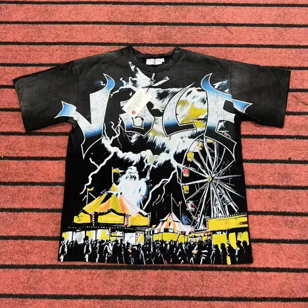 Design Valley of the Dolls Carnival Graphic T-Shirt Black T-Shirts - 1