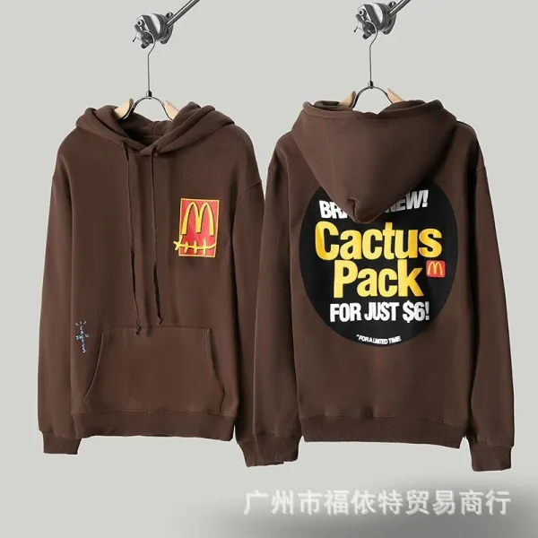 Design Graphic Print Brown Hoodie - 27