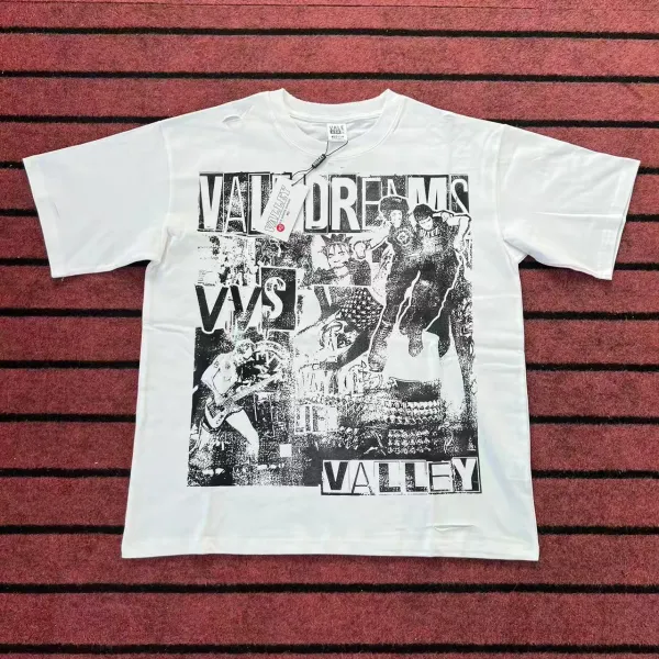 Design Valley Dreams VVS Graphic Print White T-Shirt T-Shirts - 1
