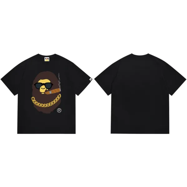 A Bathing Ape Gorilla Chain Cigar Black T-Shirt - 1