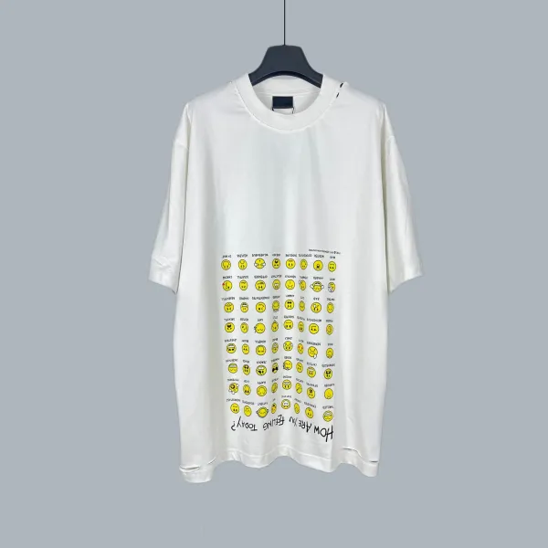 Design Emoji Grid Graphic T-Shirt White - 1