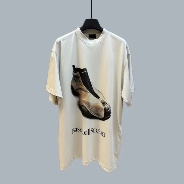 Balenciaga Basketball Sneaker Graphic T-Shirt White - 1