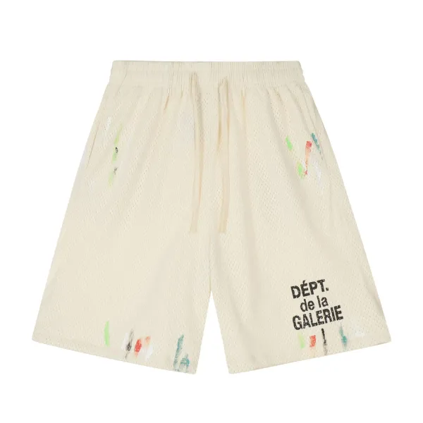 Gallery Dept. Paint Splatter Mesh Shorts Beige - 1