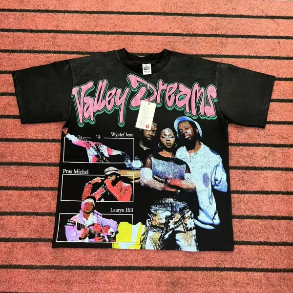 Design Valley Dreams Band Graphic Black T-Shirt T-Shirts - 1