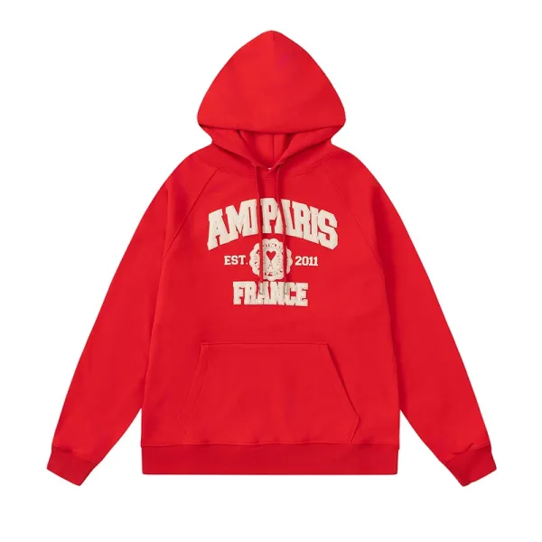 Ami Paris College Hoodie Red - 1