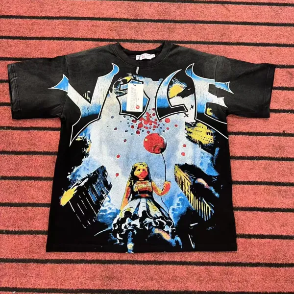 Design YCE Graphic Print Black Oversized T-Shirt - 1