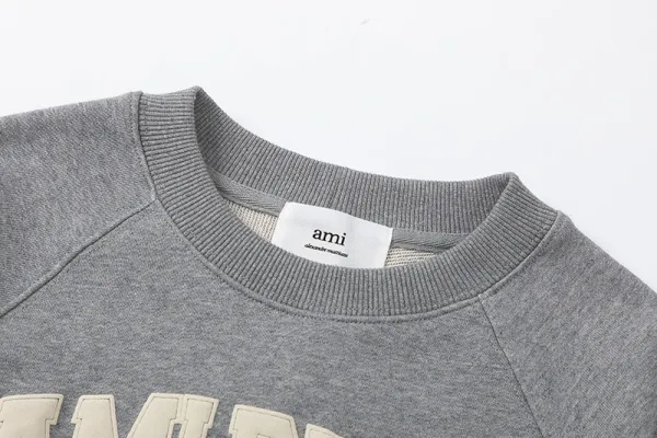 Ami Paris College Sweatshirt Gray Hoodie - 34