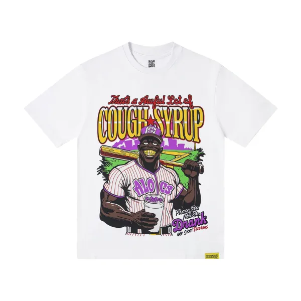 That's A Awful Lot Of Cough Syrup x Alo 'Cough Syrup' Graphic T-Shirt White - 1