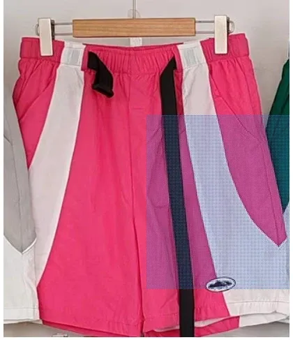 Design Color-Block Panel Shorts Gray White Black - 30