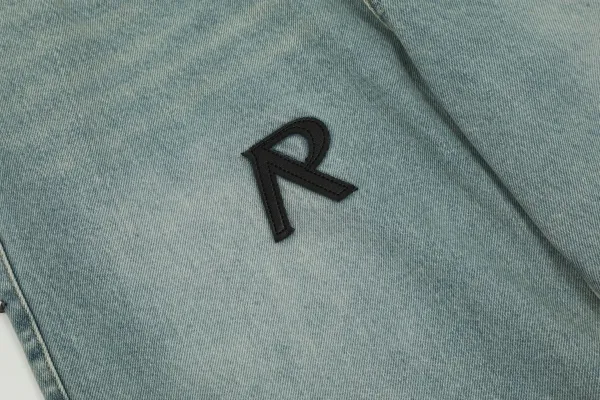 Design RR Logo Patchwork Light Wash Jeans - 18