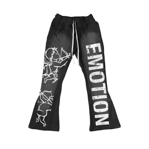 Design Cupid Print Flared Sweatpants Black - 1