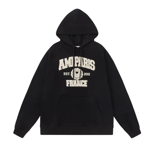 Ami Paris College Sweatshirt Gray Hoodie - 17