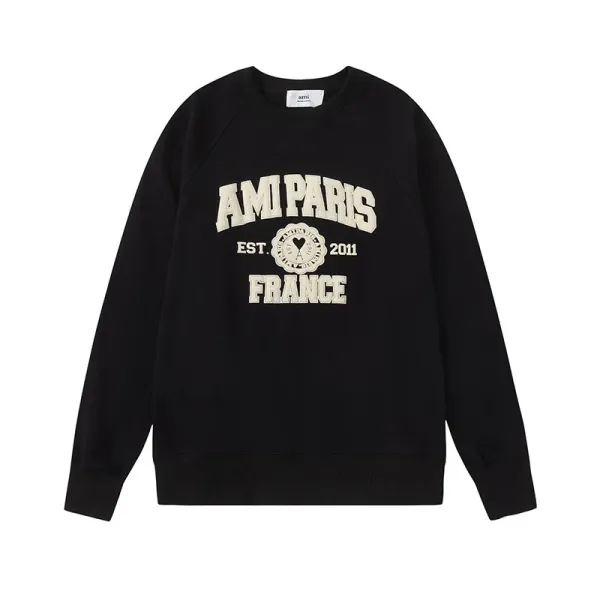 Ami Paris College Sweatshirt Gray Hoodie - 31
