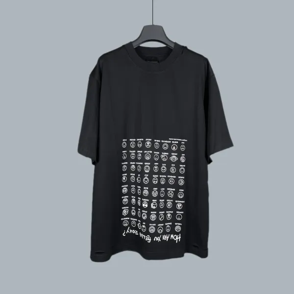 Design Emotion Grid Black T-Shirt - 1