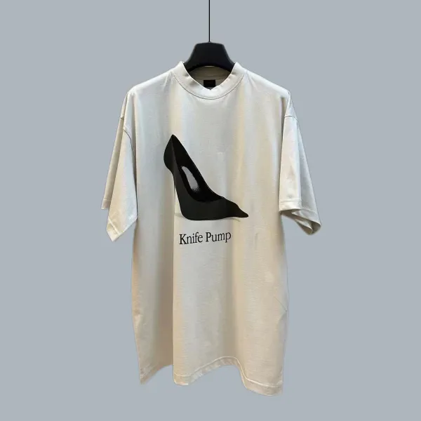 Design Knife Pump Graphic Oversized T-Shirt Off-White - 1