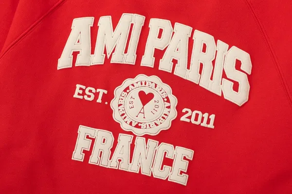 Ami Paris College Sweatshirt Gray Hoodie - 49