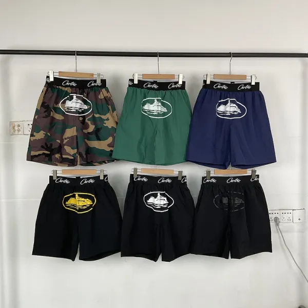 Design Color-Block Panel Shorts Gray White Black - 4