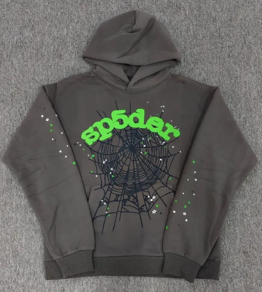 SP5DER Spider Web Hoodie Gray - 1
