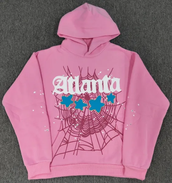 Design Atlanta Spiderweb Graphic Hoodie Pink - 1