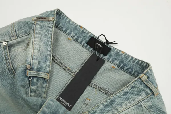 Design RR Logo Patchwork Light Wash Jeans - 13