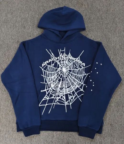 Design Apache Phobia Spider Web Hoodie Navy Hoodie - 1