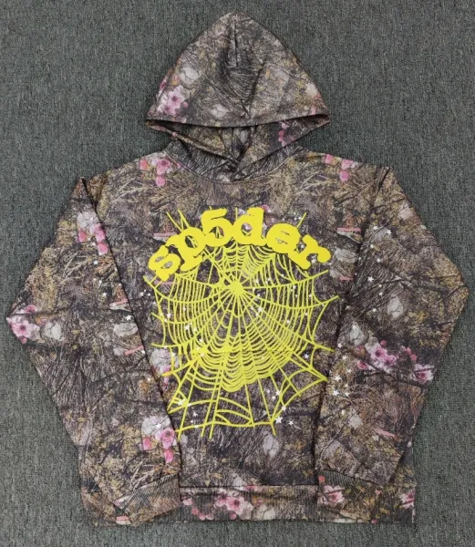 SP5DER Camo Floral Spiderweb Hoodie - 1