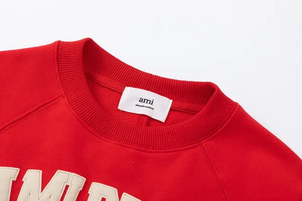 Ami Paris College Sweatshirt Gray Hoodie - 48
