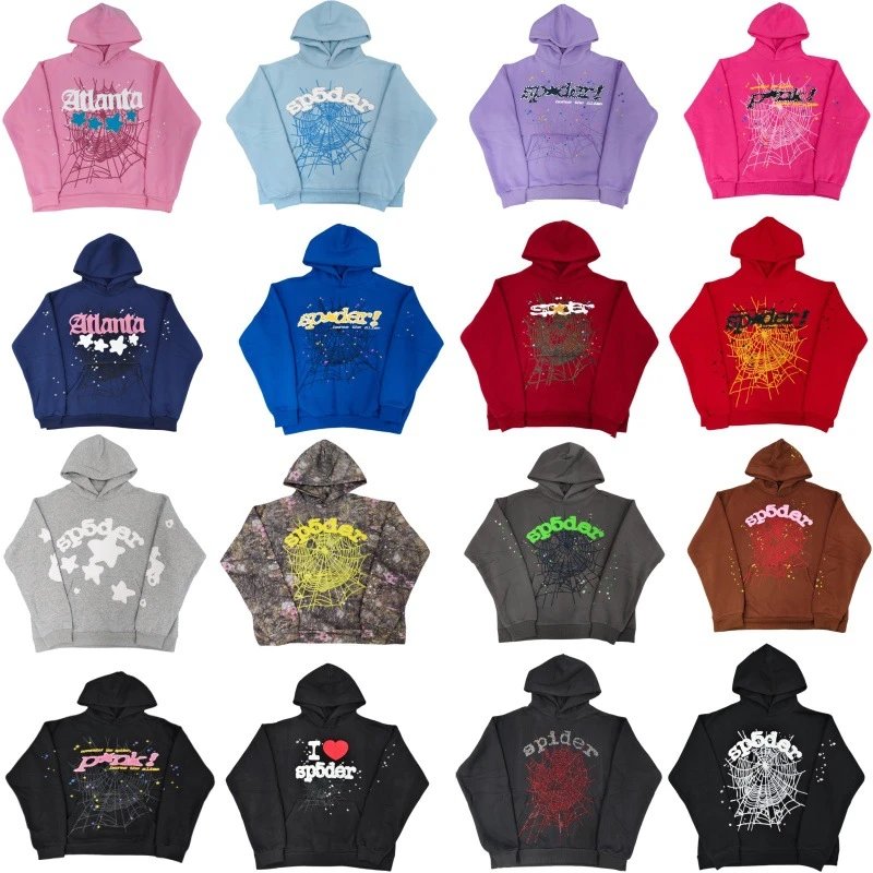 Spider Graphic Print Pink Hooded Sweatshirt