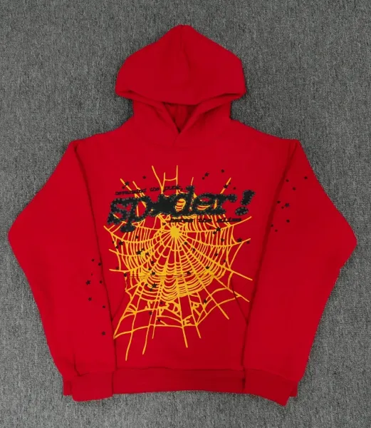 Spider! Spider Web Graphic Hoodie Red - 1