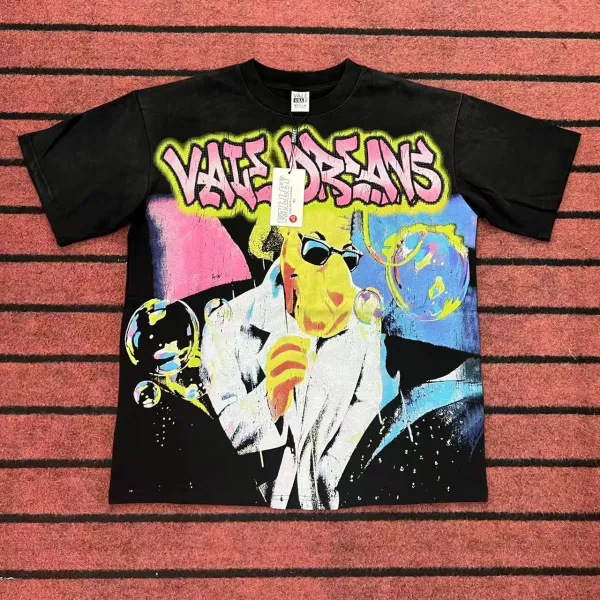 Design Valley Dreams Graphic Print Black T-Shirt T-Shirts - 1