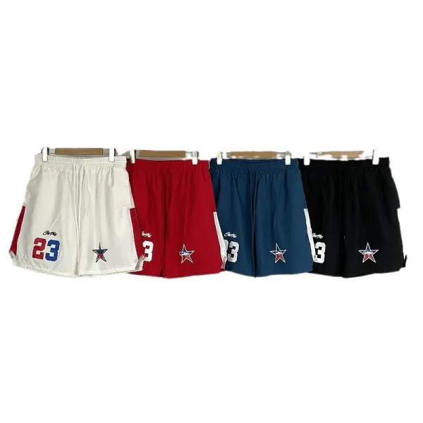 Design Color-Block Panel Shorts Gray White Black - 7