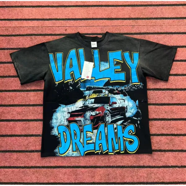 Design Valley Dreams Graphic Print Black T-Shirt T-Shirts - 1