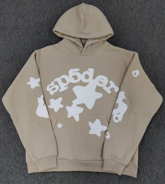 SP5DER Star Print Beige Hoodie - 1