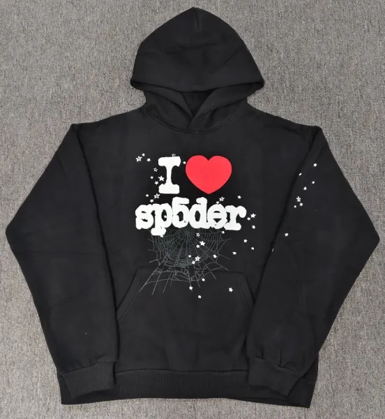 SP5DER I Love Spider Black Hoodie - 1